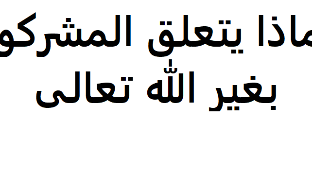 لماذا يتعلق المشركون بغير الله تعالى